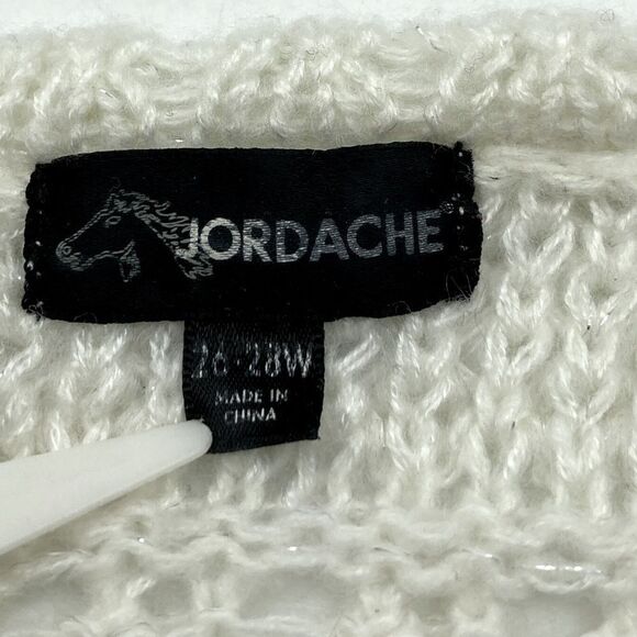 Jordache Texture Stitch Knit Sweater Tusk Color Size 26-28W/4X - Picture 8 of 10